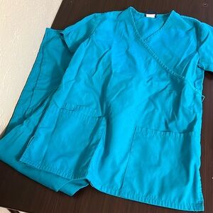 2 sets of teal Cherokee scrubs